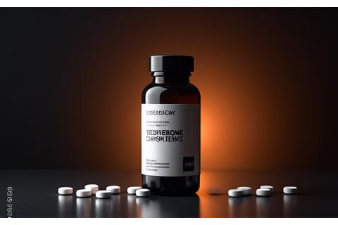 A sleek bottle of male hormone support supplements on a minimalist background.